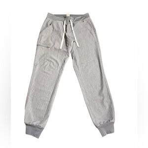Figs Gray Sweatpants with Elastic Waistband and Tapered Ankles